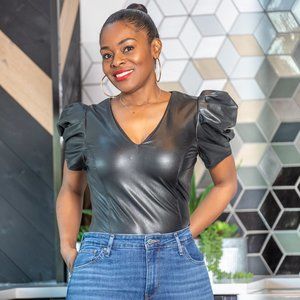 Kiwi's Boutique Catiya Faux Leather Bodysuit